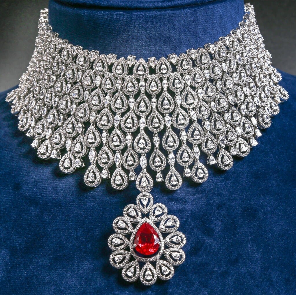 Khwaahish Diamond Necklace with Ruby