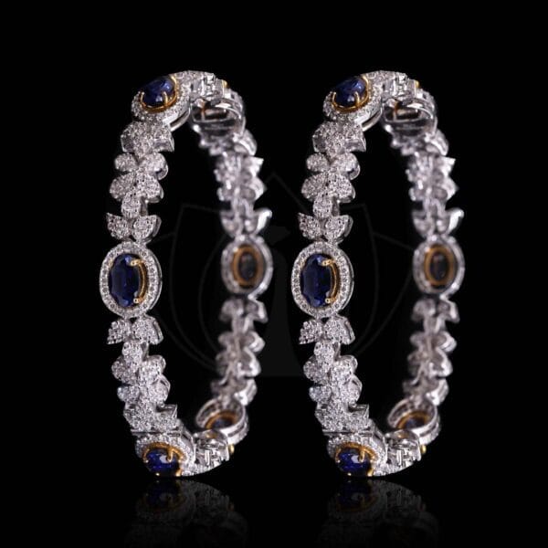 Sparkling Floral Diamond Bangle made from VVS EF diamond quality with 8.16 carat diamonds