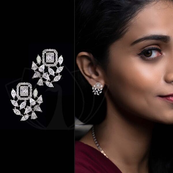 Ravishing Diamond Light-Hearted Studs made from VVS EF diamond quality with 1.23 carat diamonds