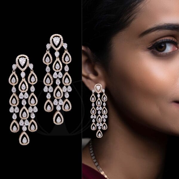 Debonair Diamond Earrings made from VVS EF diamond quality with 3.47 carat diamonds