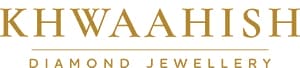 Khwaahish logo with white background and golden letters.