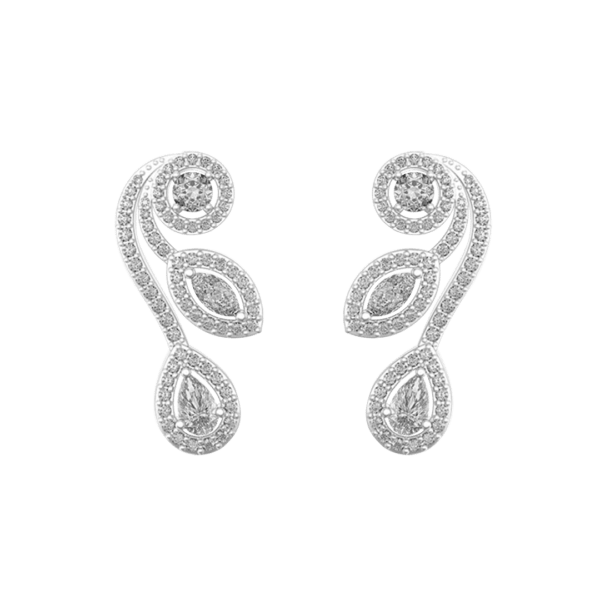 View of the 0.15 Ct Esctatic Elpis Diamond Earrings in close up