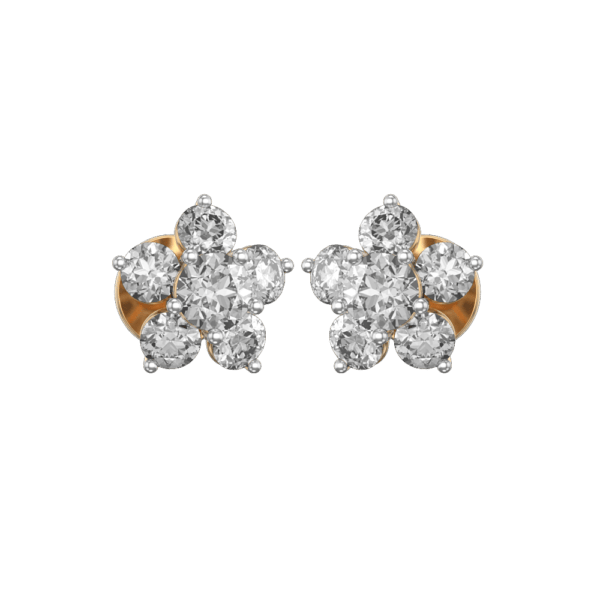 VVS EF Grade 0.25 ct Isha Solitaire Diamond Earrings with 1.57 carat diamonds