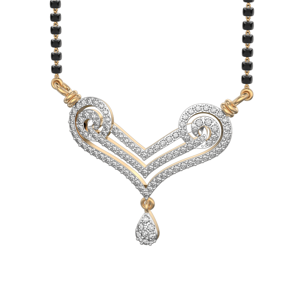Aishwarya Diamond Mangalsutra made from VVS EF diamond quality with 0.922 carat diamonds