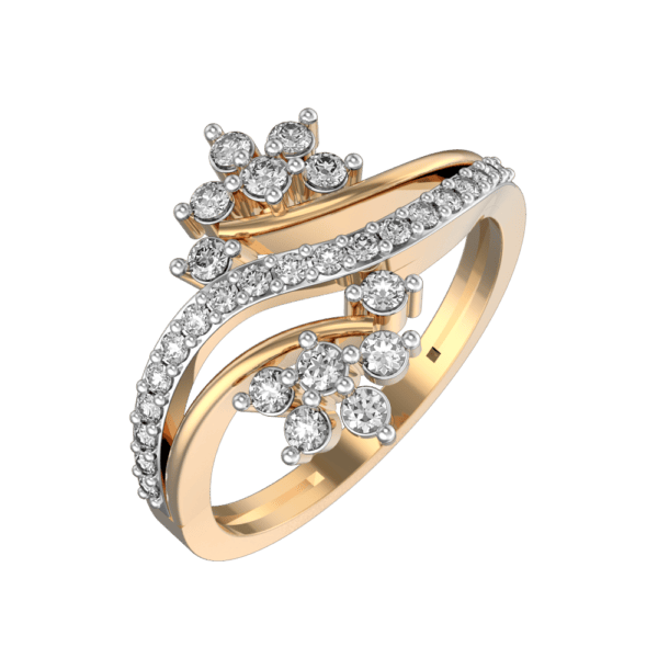 Ambrosial Flow Diamond Ring made from VVS EF diamond quality with 0.57 carat diamonds