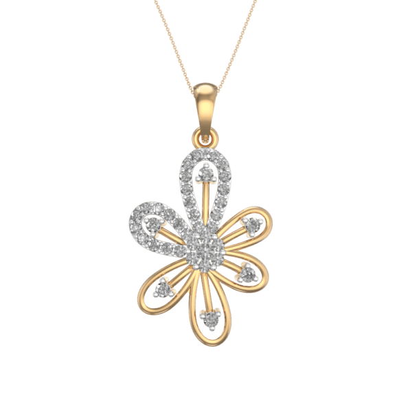 View of the Beauteous Butterfly Diamond Pendant in close up