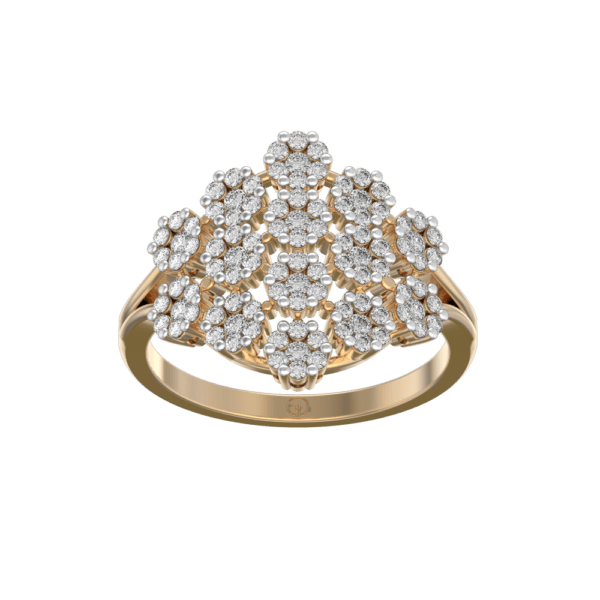 View of the Blossoming Bouquet Diamond Ring in close up