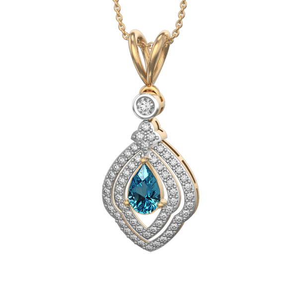 VVS EF Grade Blue Bell Diamond Pendant with 0.57 carat diamonds