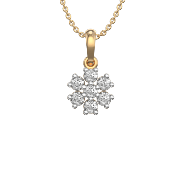 View of the Blume Solitaire Diamond Pendant in close up