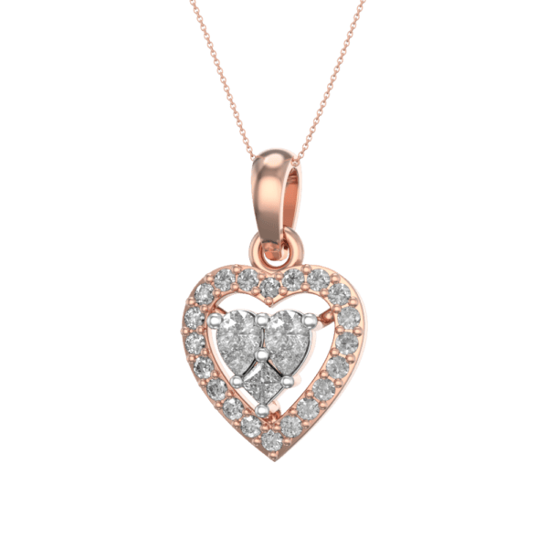 Blushing Hearts Diamond Pendant made from VVS EF diamond quality with 0.4 carat diamonds