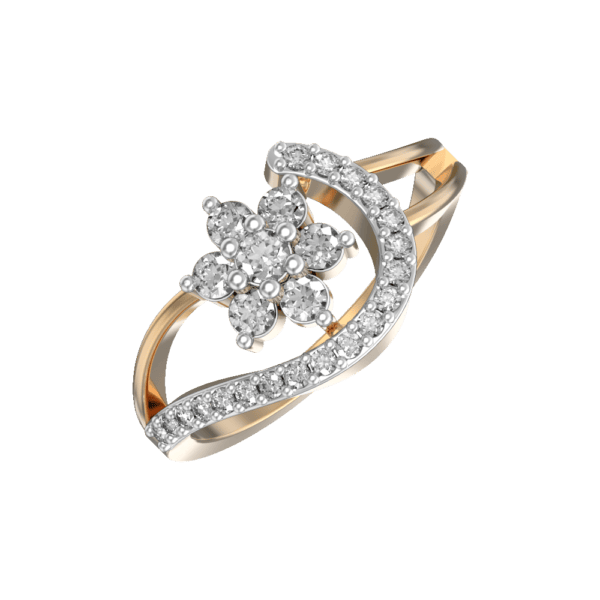 VVS EF Grade Caressing Bloom Diamond Ring with 0.49 carat diamonds