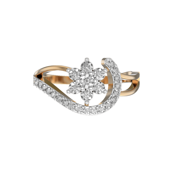 View of the Caressing Bloom Diamond Ring in close up