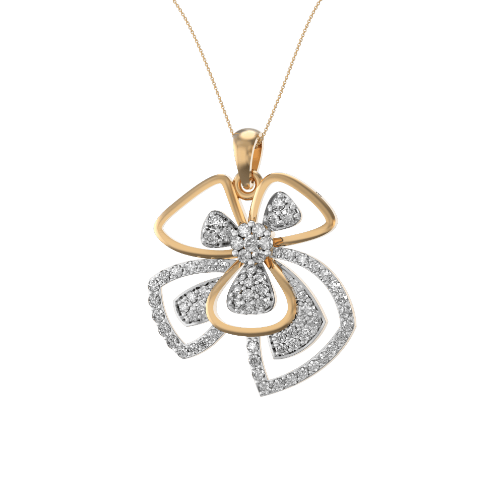 Cinderella's Ribbon Diamond Pendant made from VVS EF diamond quality with 0.89 carat diamonds