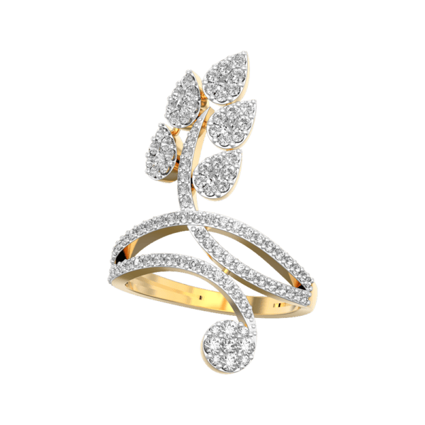 Classy Leaflet Diamond Ring made from VVS EF diamond quality with 1.05 carat diamonds