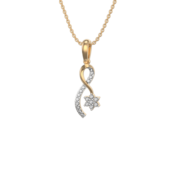 Cross-over Chrysanthemum Diamond Pendant made from VVS EF diamond quality with 0.24 carat diamonds