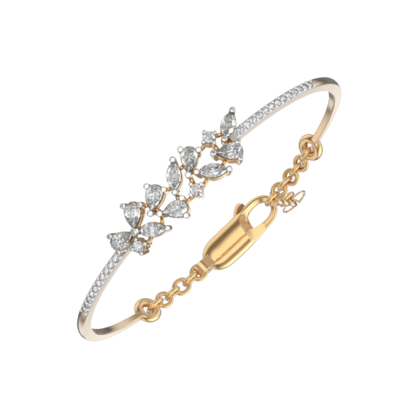 VVS EF Grade Dainty Foliole Diamond Bracelet with 1.52 carat diamonds