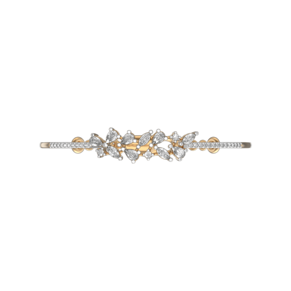View of the Dainty Foliole Diamond Bracelet in close up