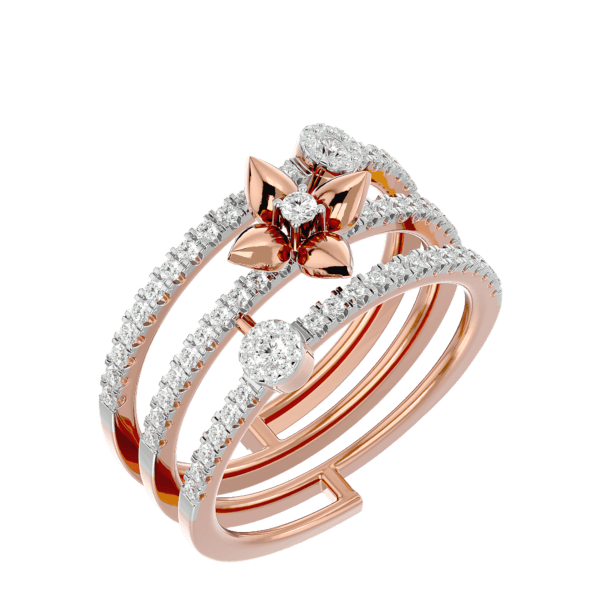 VVS EF Grade Delightful Loops Diamond Ring with 0.71 carat diamonds