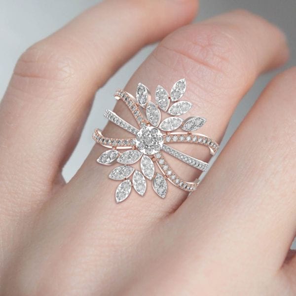 Human wearing the Desirous Beauty Diamond Ring