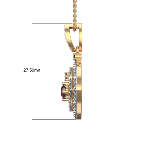 An additional view of the Elegant Elysia Diamond Pendant