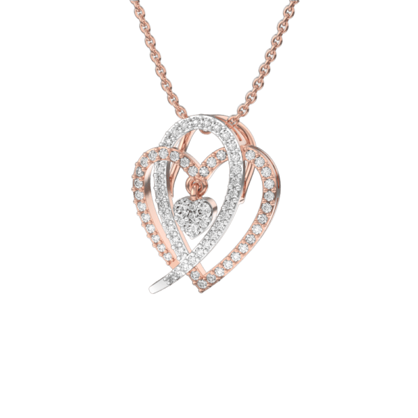 Entwining Hearts Diamond Pendant made from VVS EF diamond quality with 0.38 carat diamonds