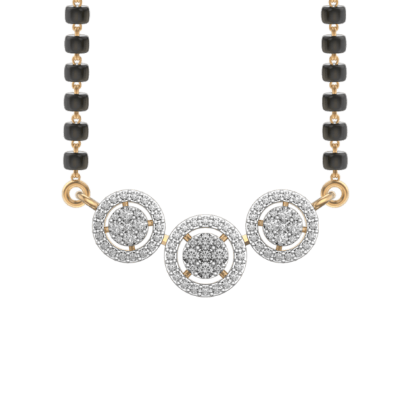 View of the Eternal Halos Diamond Mangalsutra in close up