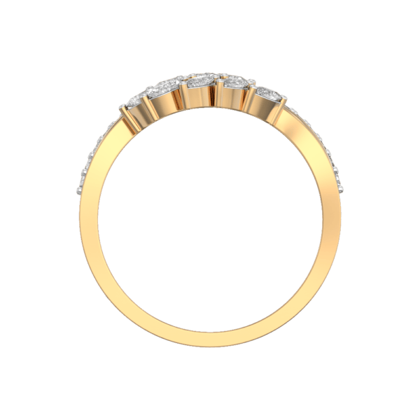 An additional view of the Fancy Foliole Diamond Ring