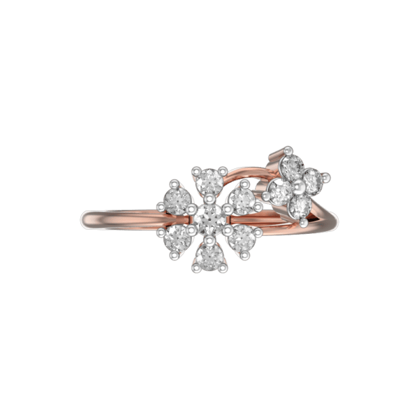 View of the Floral Magic Diamond Ring in close up
