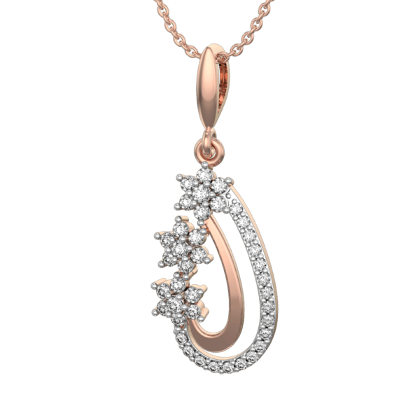 Floral Pouch Diamond Pendant made from VVS EF diamond quality with 0.31 carat diamonds