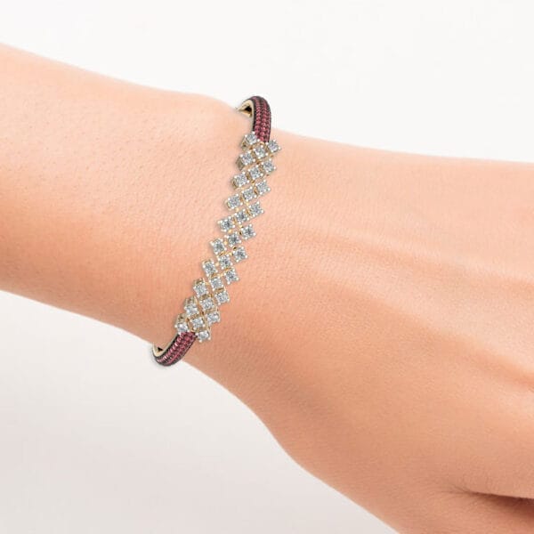 Human wearing the Gorgeous Tendrils Diamond Bracelet