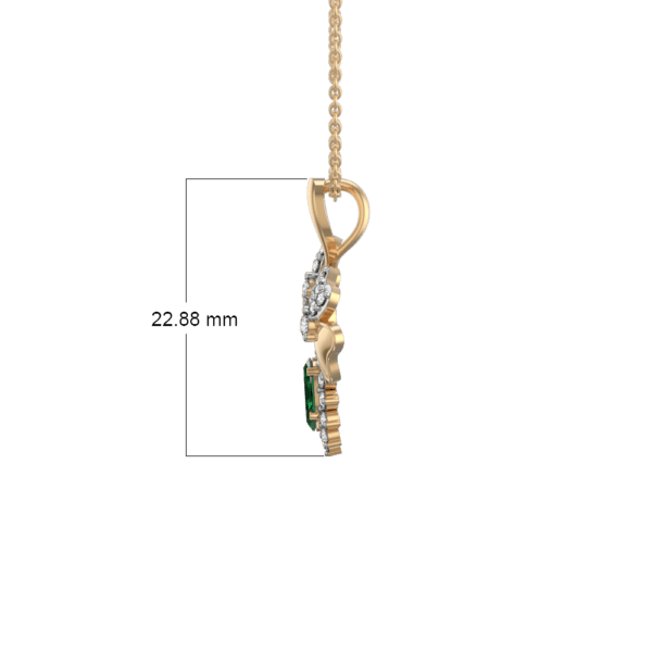 An additional view of the Green Perennial Diamond Pendant
