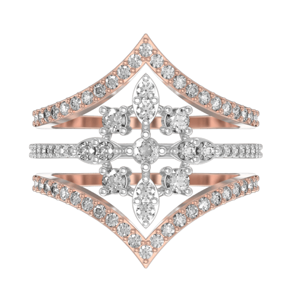 View of the Imperial Empress 3 In 1 Stackable Diamond Ring in close up