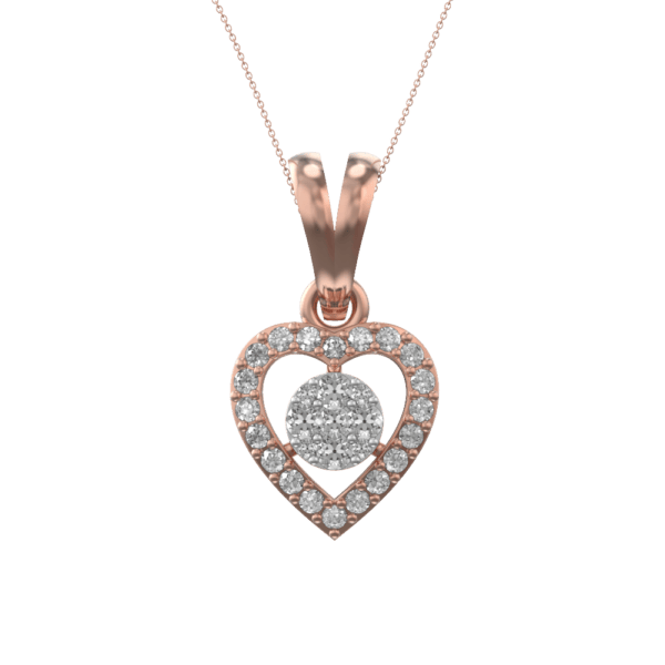 View of the Joyous Hearts Diamond Pendant in close up