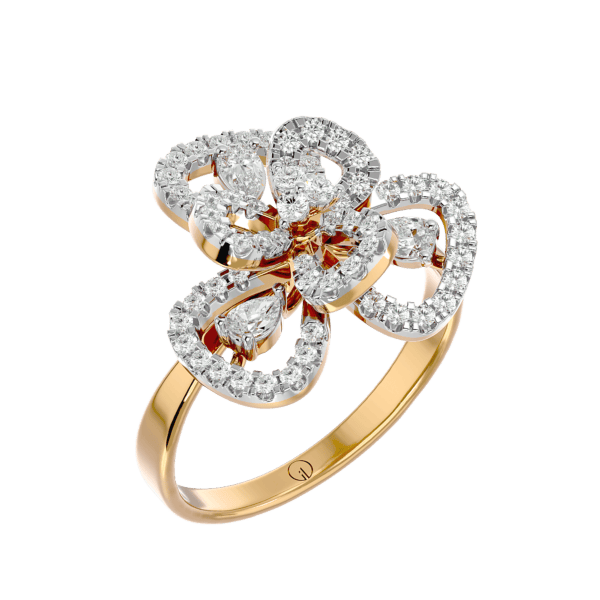 VVS EF Grade Knots Of Charm Diamond Ring with 0.32 carat diamonds