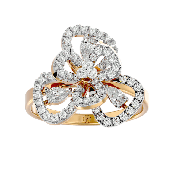 View of the Knots Of Charm Diamond Ring in close up