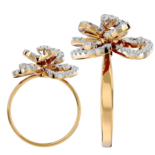 An additional view of the Knots Of Charm Diamond Ring