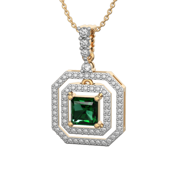 VVS EF Grade Octagonal Brilliance Diamond Pendant with 0.52 carat diamonds