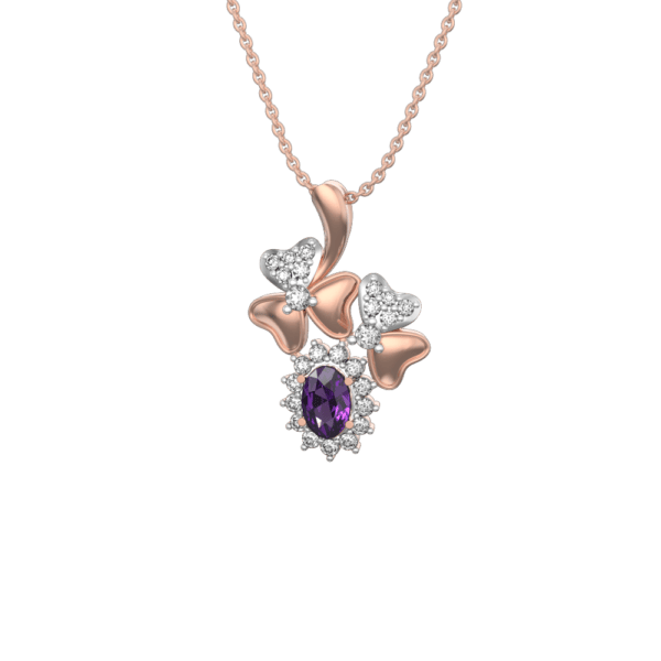 Purple Perennial Diamond Pendant made from VVS EF diamond quality with 0.34 carat diamonds
