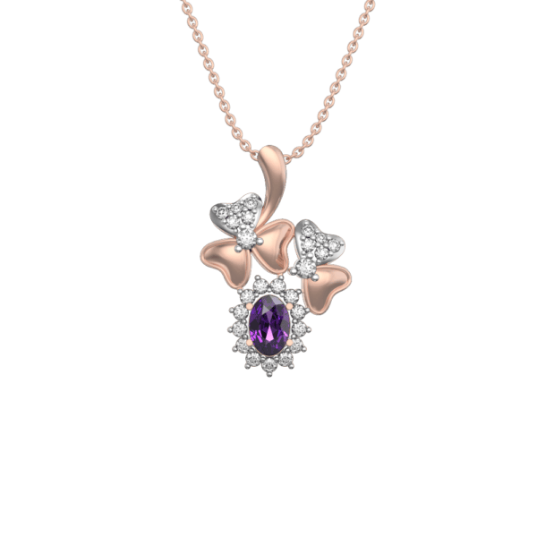 View of the Purple Perennial Diamond Pendant in close up