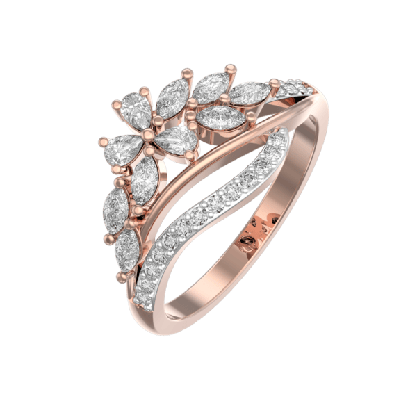 Tiara Blossom Diamond Ring made from VVS EF diamond quality with 0.79 carat diamonds