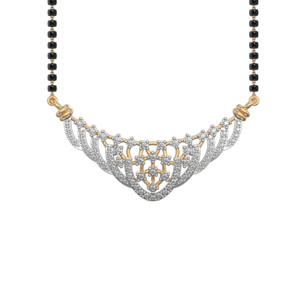 View of the Varuni Diamond Mangalsutra in close up