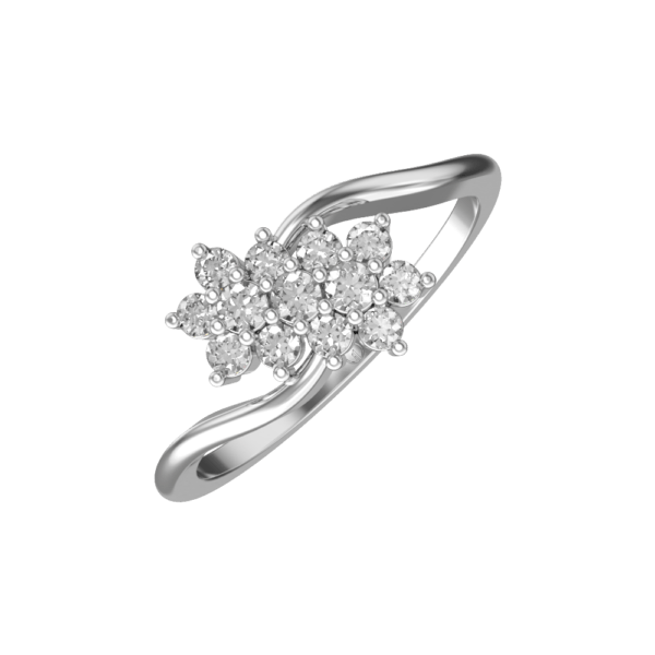 Winter blossom diamond ring in 18K white gold.