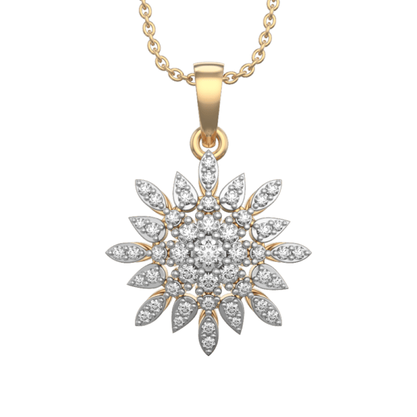 View of the Wish upon a Star Diamond Pendant in close up
