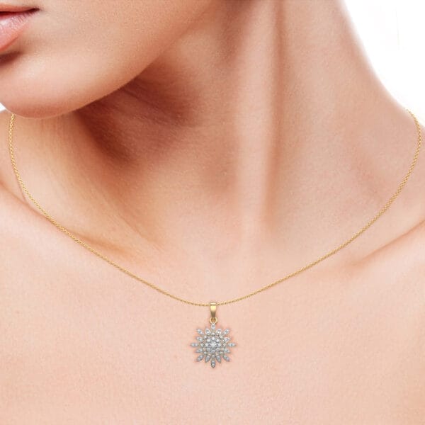 Human wearing the Wish upon a Star Diamond Pendant