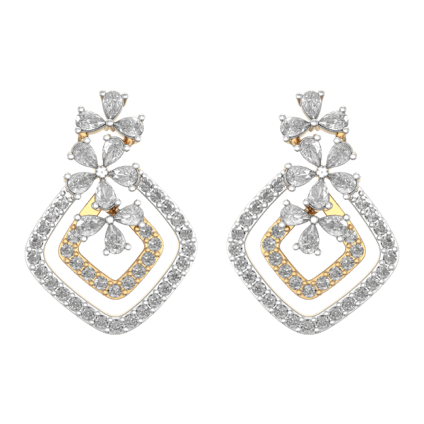 View of the Admirable Solitaire Diamond Earrings in close up