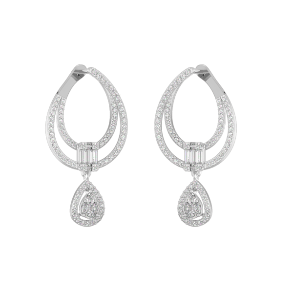 Adorable Loops Diamond Earrings made from VVS EF diamond quality with 1.23 carat diamonds