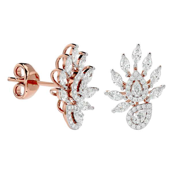 VVS EF Grade Affectionate Archduchess Diamond Stud Earrings In Pink Gold For Women with 2.66 carat diamonds