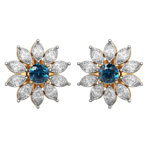 VVS EF Grade Azurine Princess Diamond Earrings with 0.83 carat diamonds