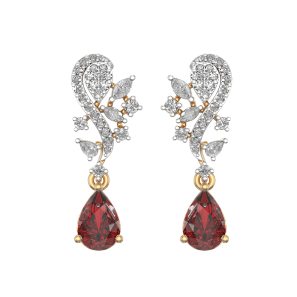 View of the Bewitching Daily Dazzle Diamond Earrings in close up