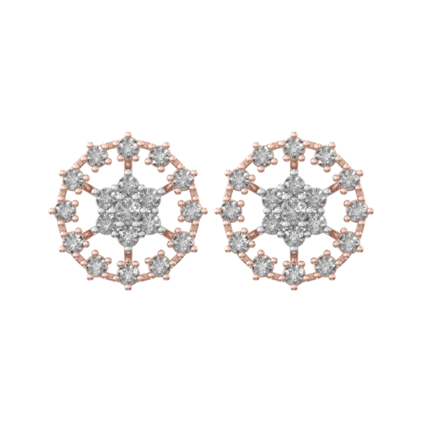 View of the Blooming Belle Diamond Earrings in close up